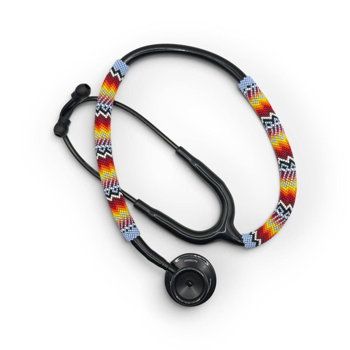 Native American Beaded MDF Stethoscope – Light Blue – Navajo Made