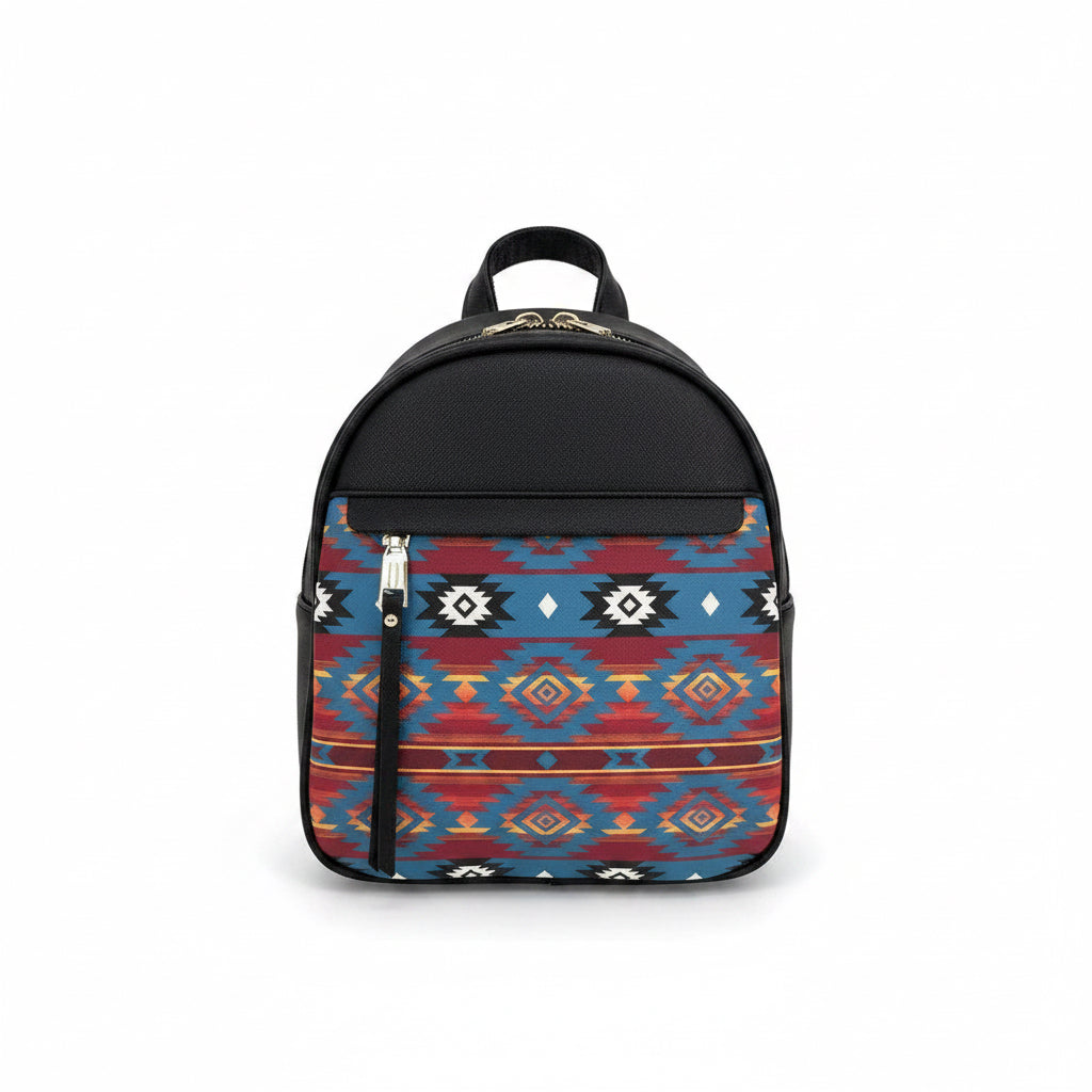 Turquoise Southwest Backpack | PU Leather | 9” x 8” x 4”