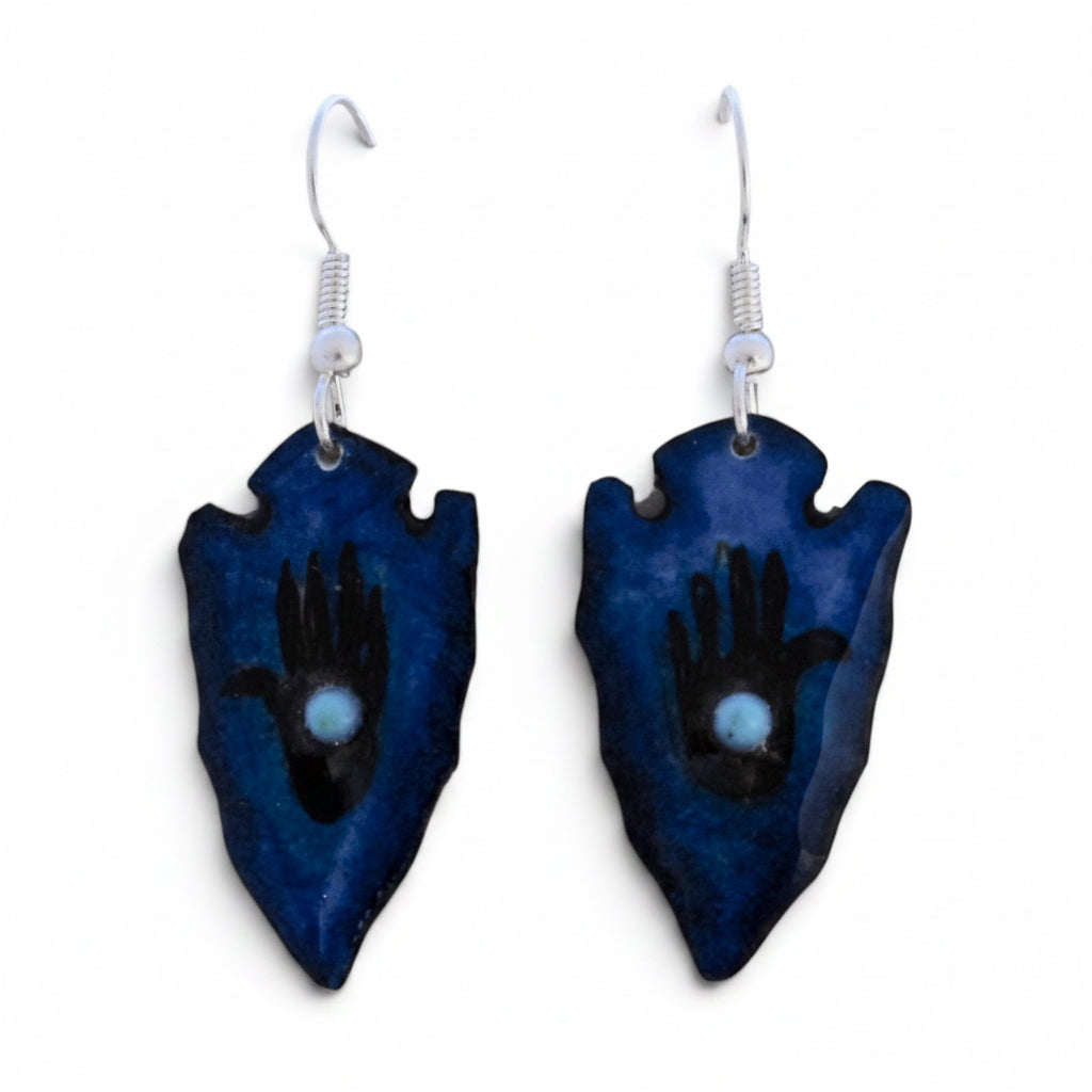 Antler Arrow Earrings - Blue