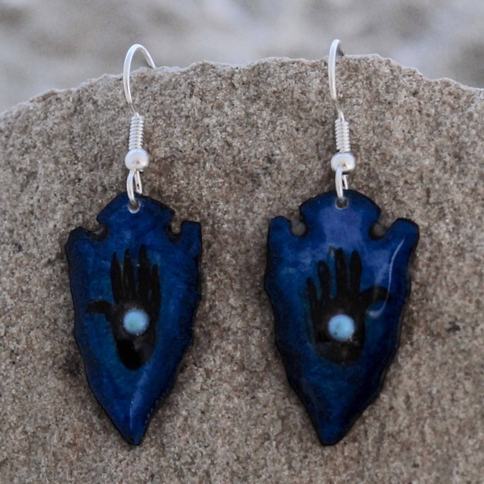 Antler Arrow Earrings - Blue