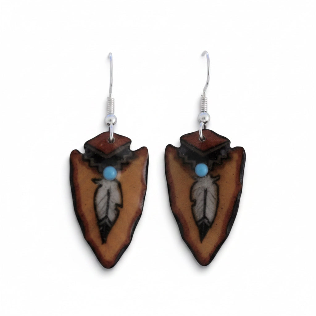Antler Arrow Earrings - Brown