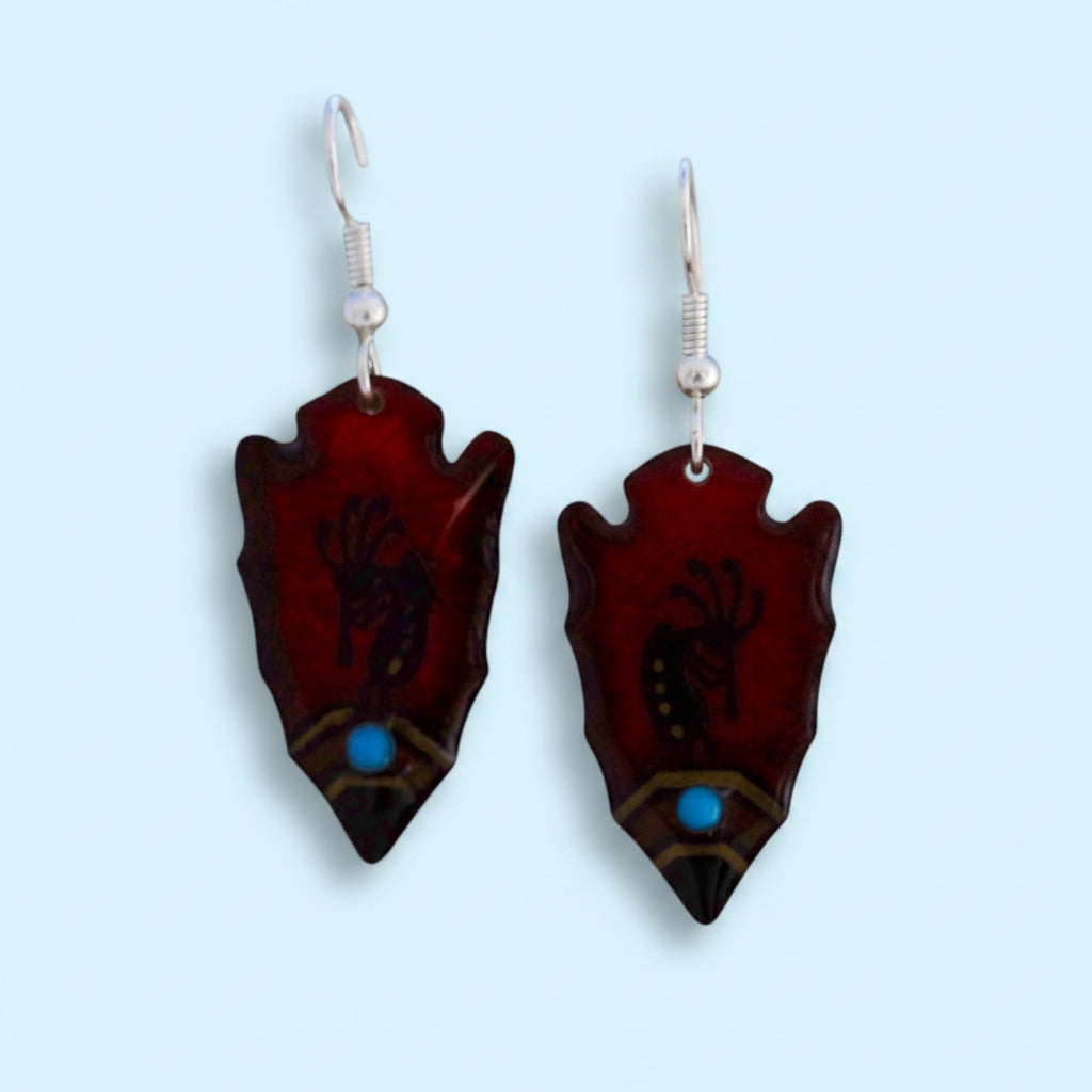 Antler Arrow Earrings - Red
