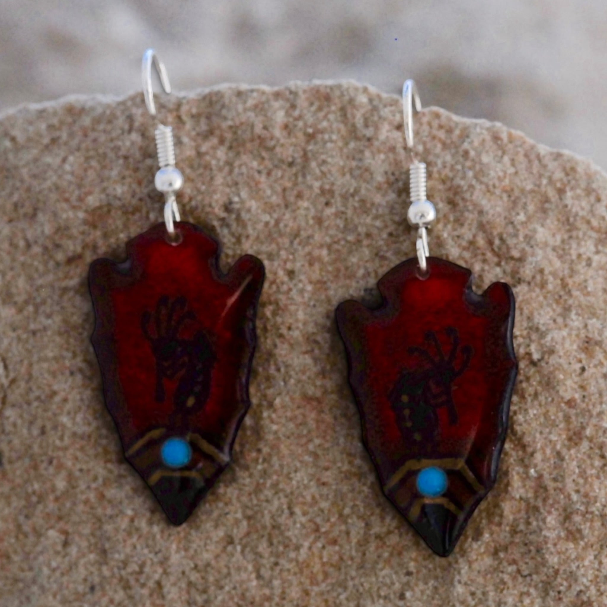 Antler Arrow Earrings - Red
