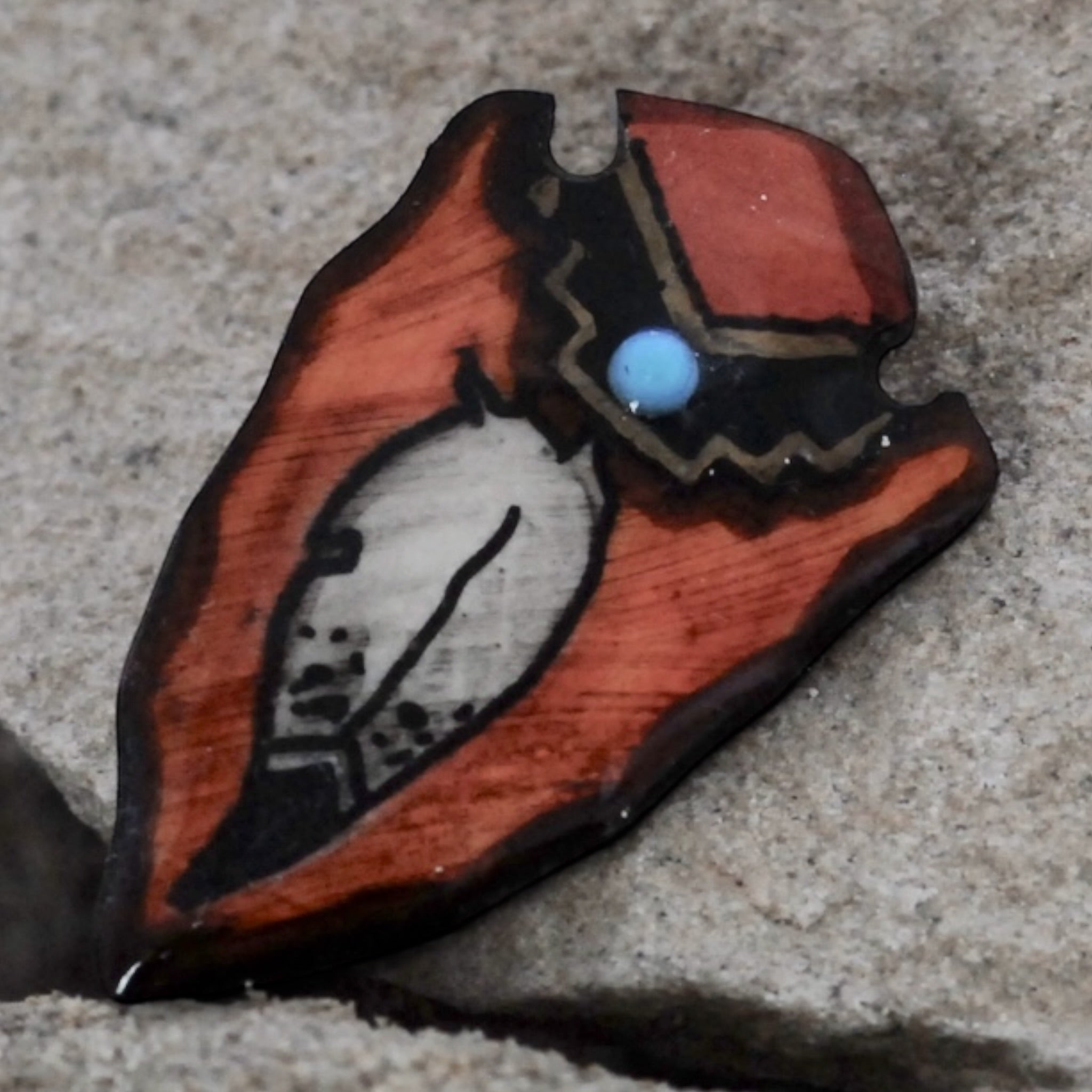 Antler Arrow Pin - Brown