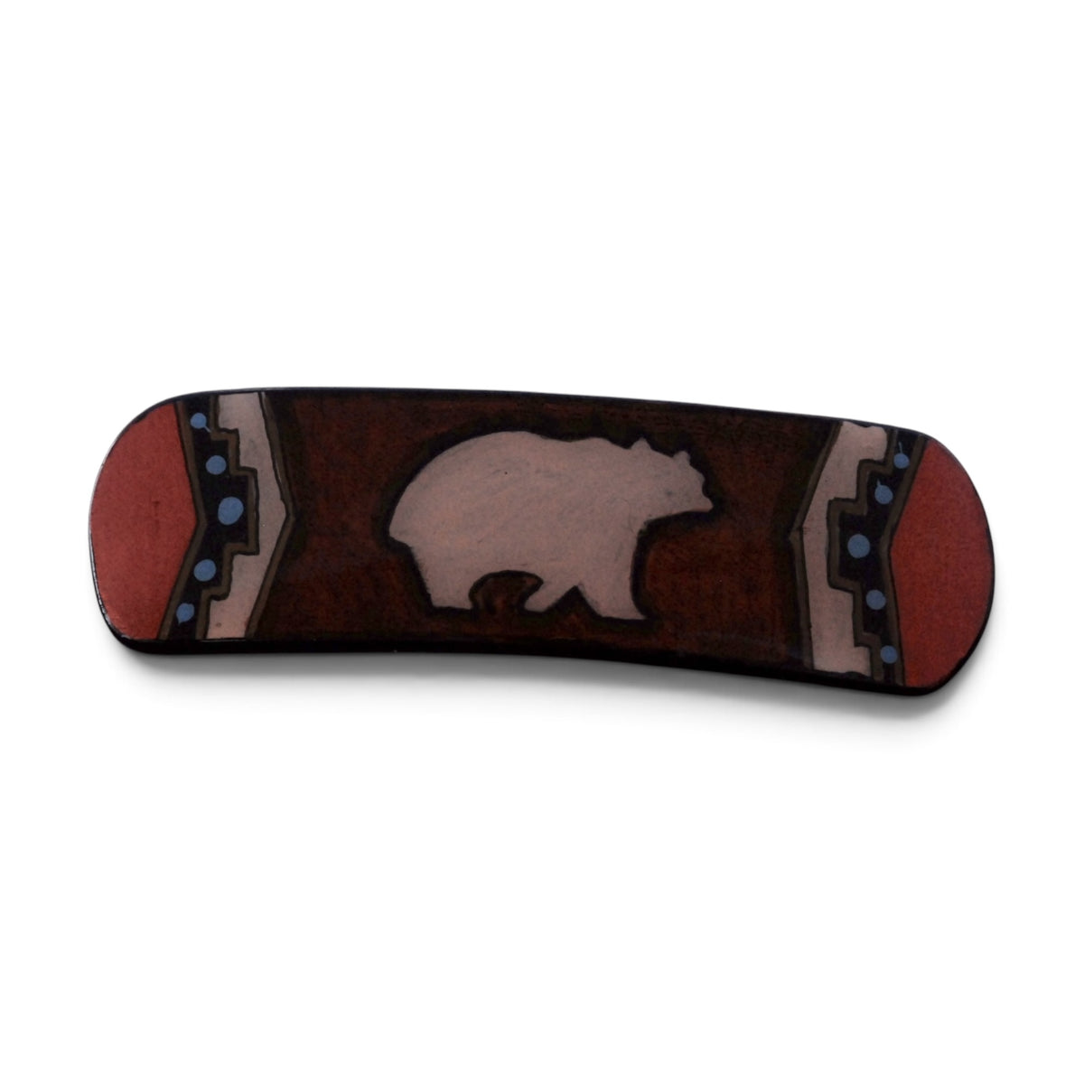 Antler Black Bear Barrette - Brown