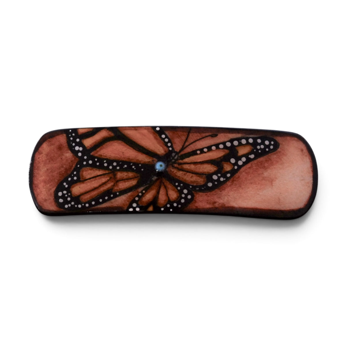 Antler Rectangle Barrette - Gold