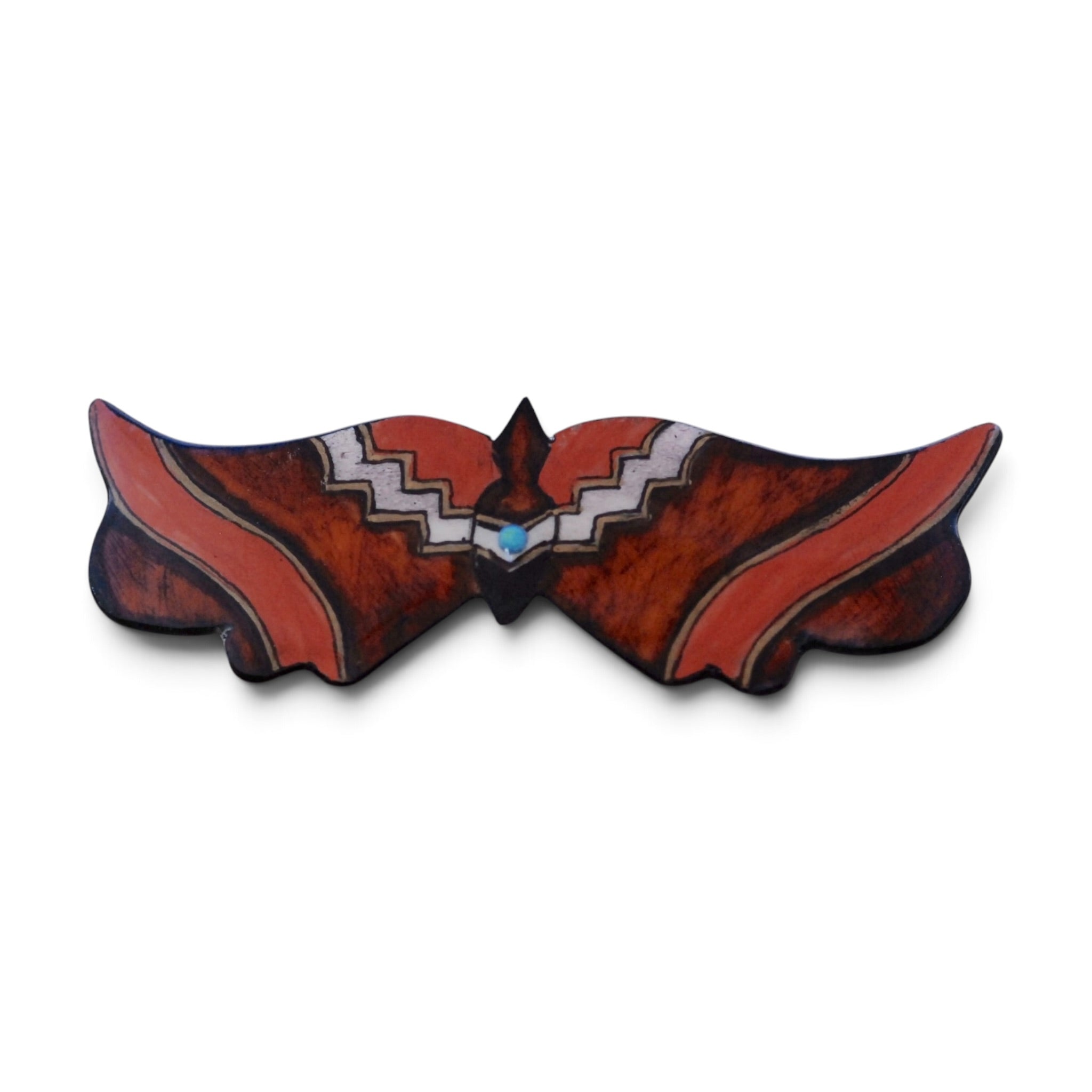 Antler Butterfly Barrette - Brown