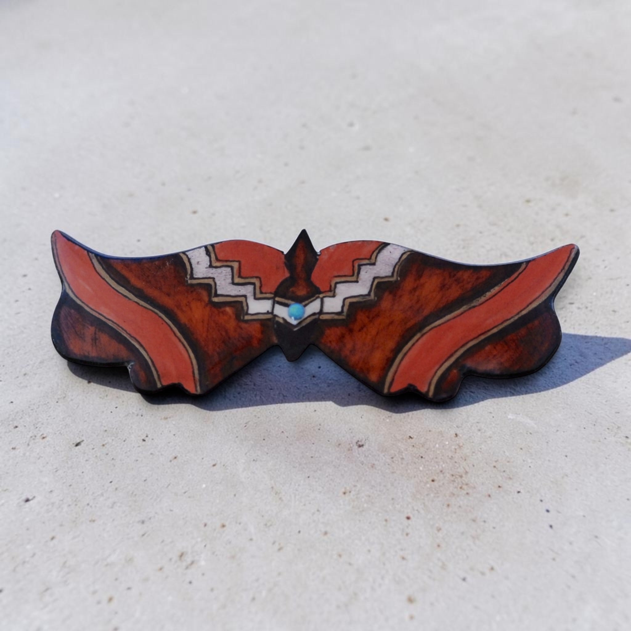 Antler Butterfly Barrette - Brown