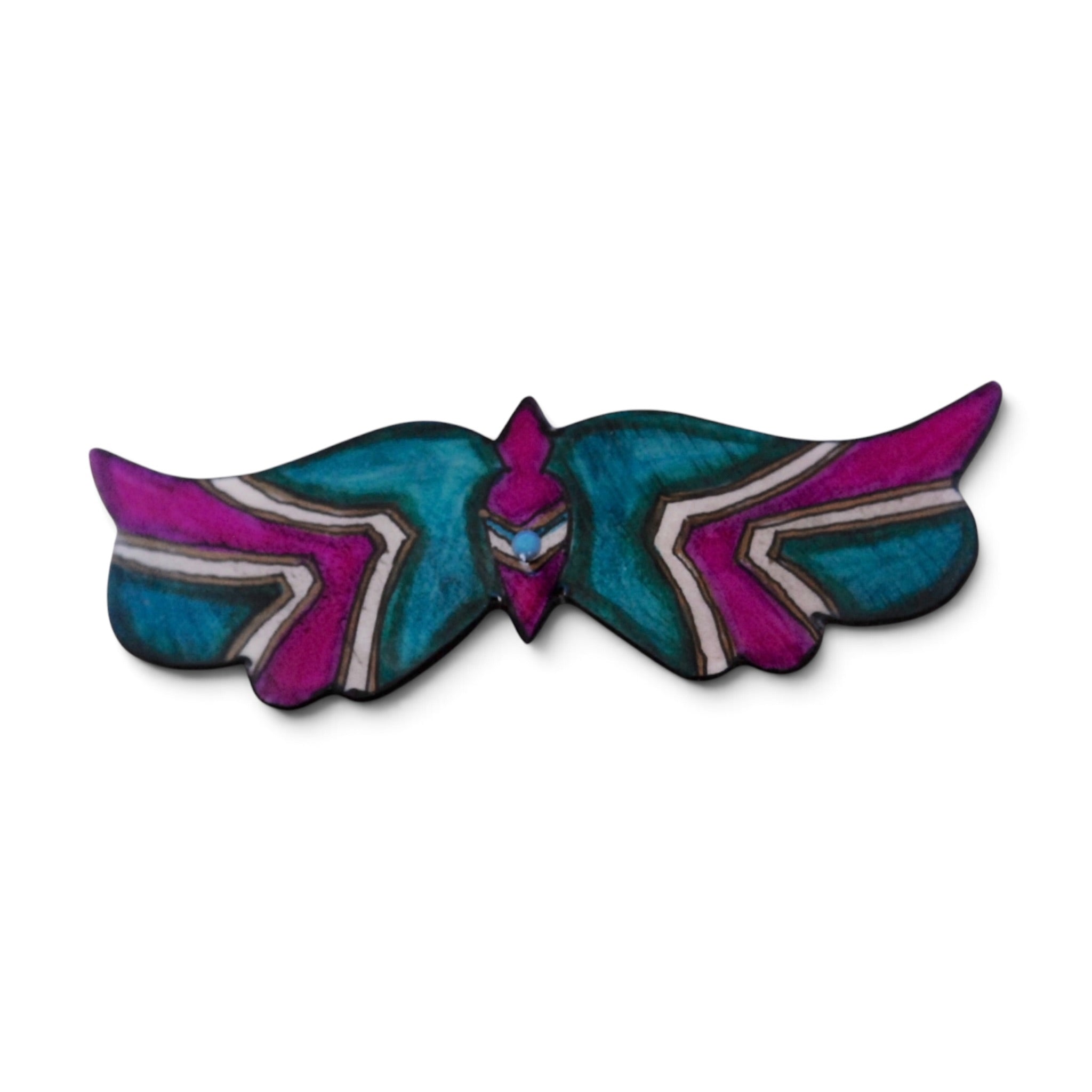 Antler Butterfly Barrette - Teal