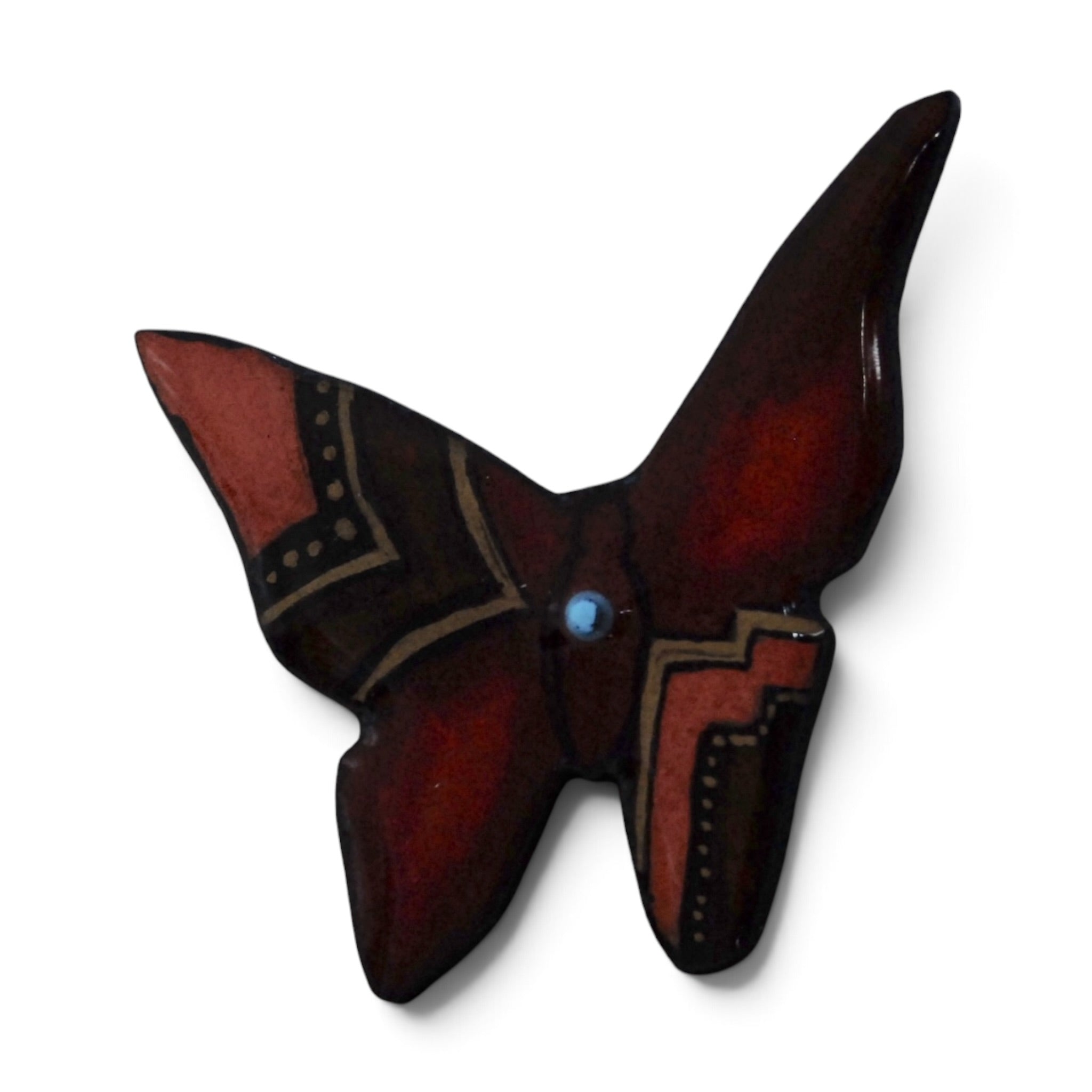 Butterfly Art Pin - Red