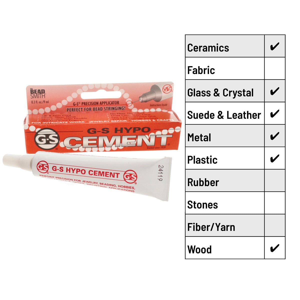 G-S Hypo Bead Tip Cement – Precision Jewelry Adhesive | 1/3 fl oz