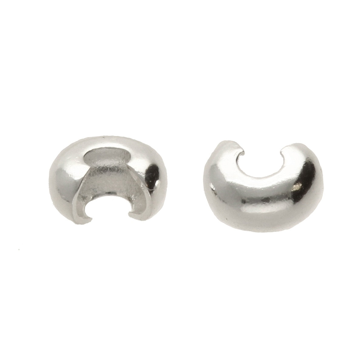 Crimp Bead Cover 3mm - Silver Plate (1 Gram)