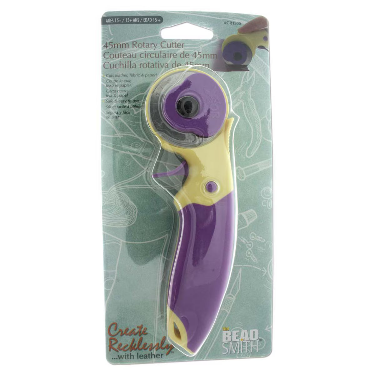 Easy Grip Rotary Cutter – 45mm | Leather, Fabric & Paper | Beadsmith
