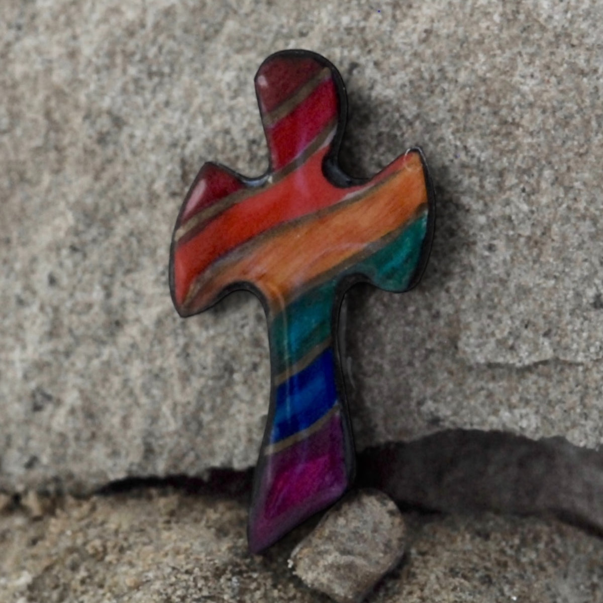Antler Cross Pin - Multi