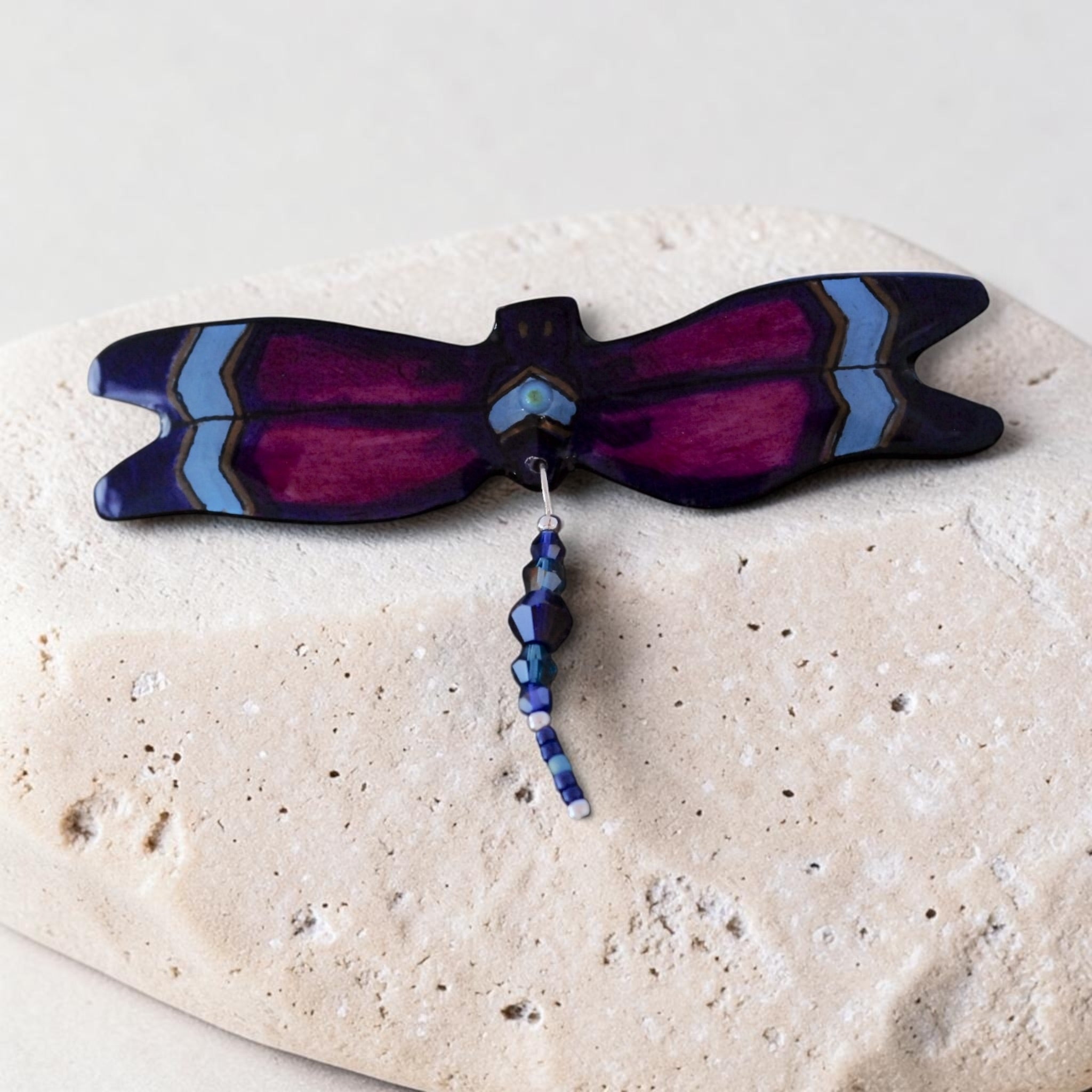 Antler Dragonfly Barrette - Purple