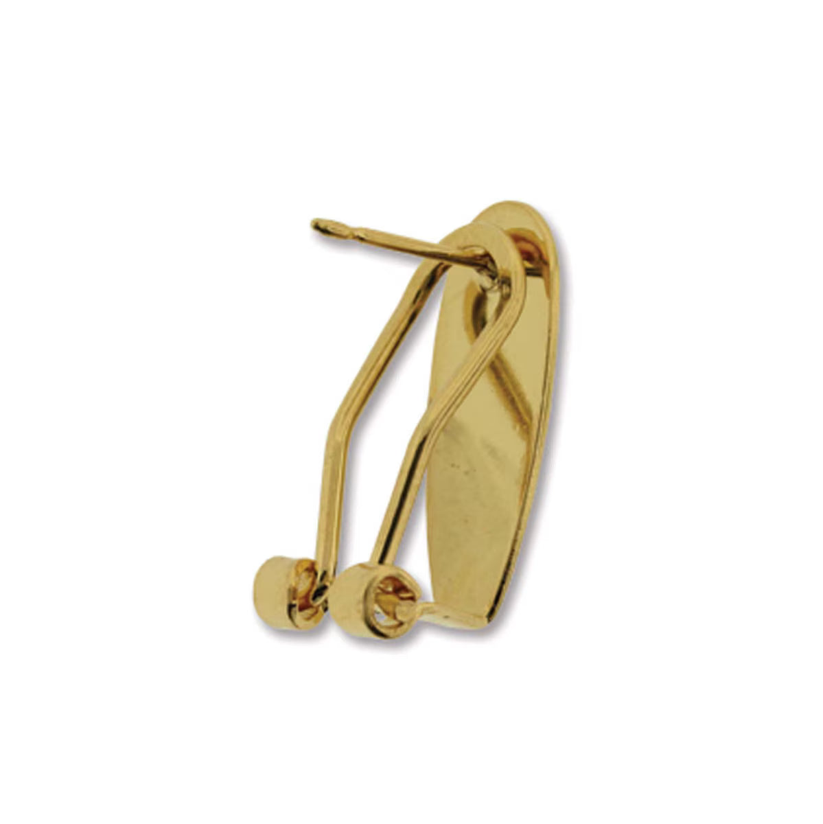 Gold Fingernail Earring Posts – 21 x 8.6mm | Nickel Free | 6 Pairs