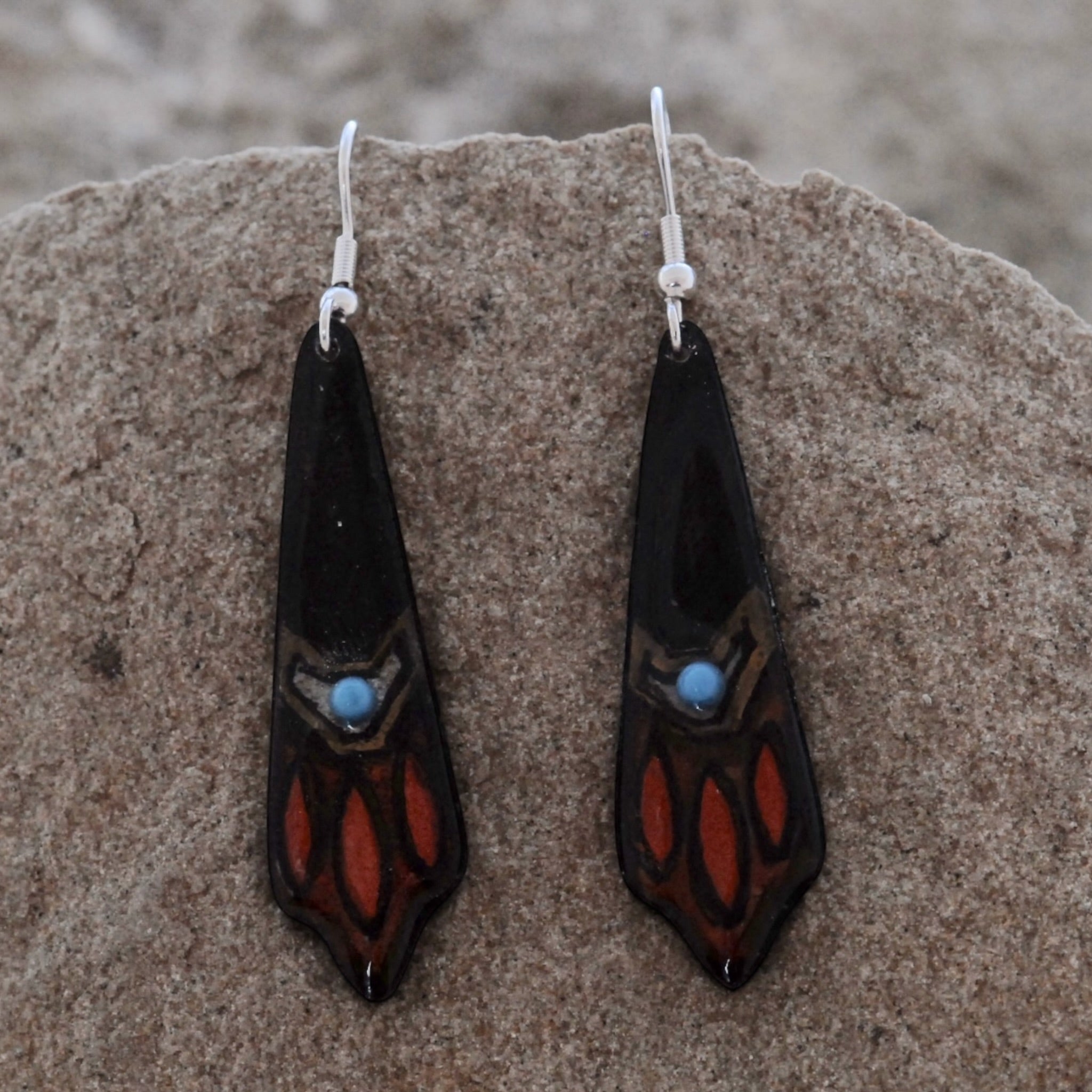 Antler Filigree Earrings - Black