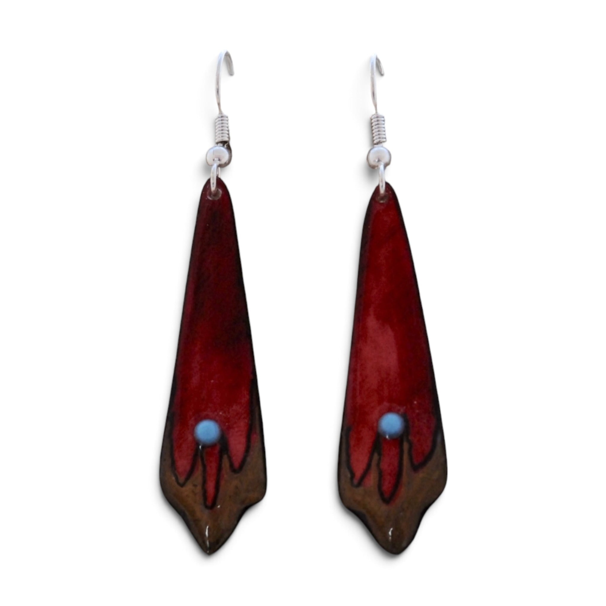 Antler Filigree Earrings - Red
