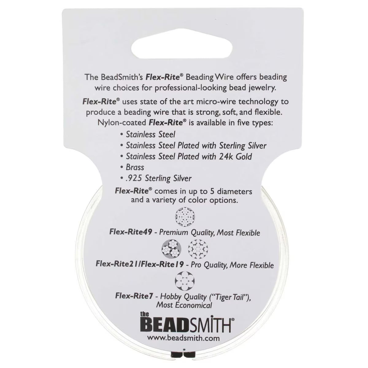 Flex-Rite 49-Strand Beading Wire – .014” Clear | 30 Ft Spool