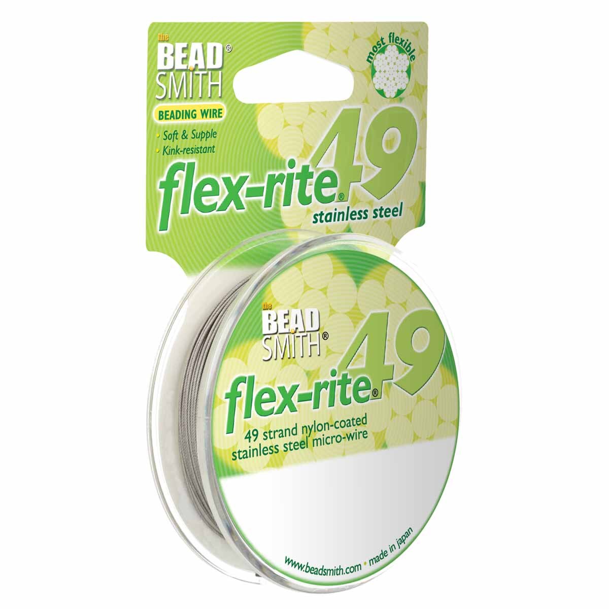 Flex-Rite 49-Strand Beading Wire – .024” Clear | 30 Ft Spool
