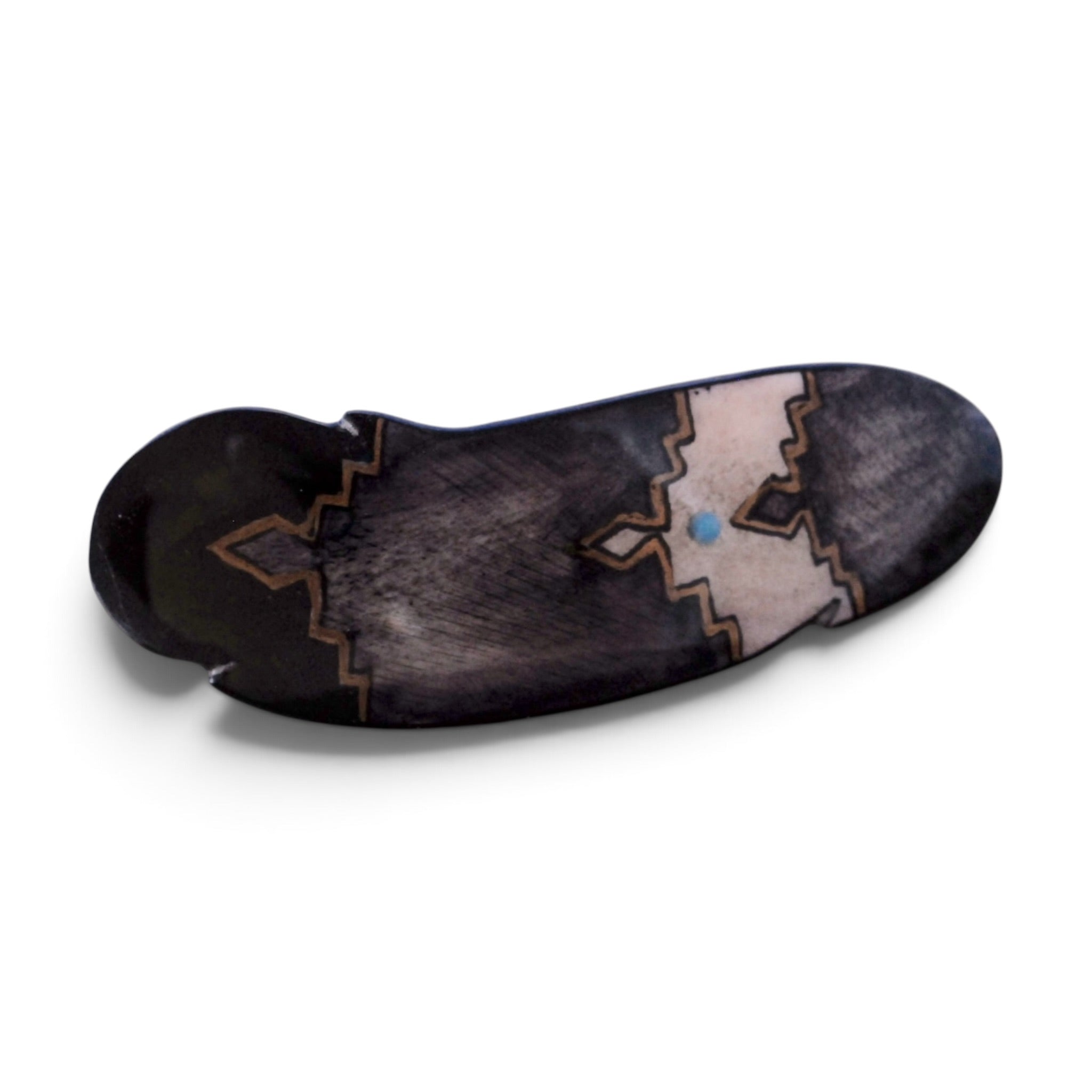 Antler Indian Feather Barrette - Black