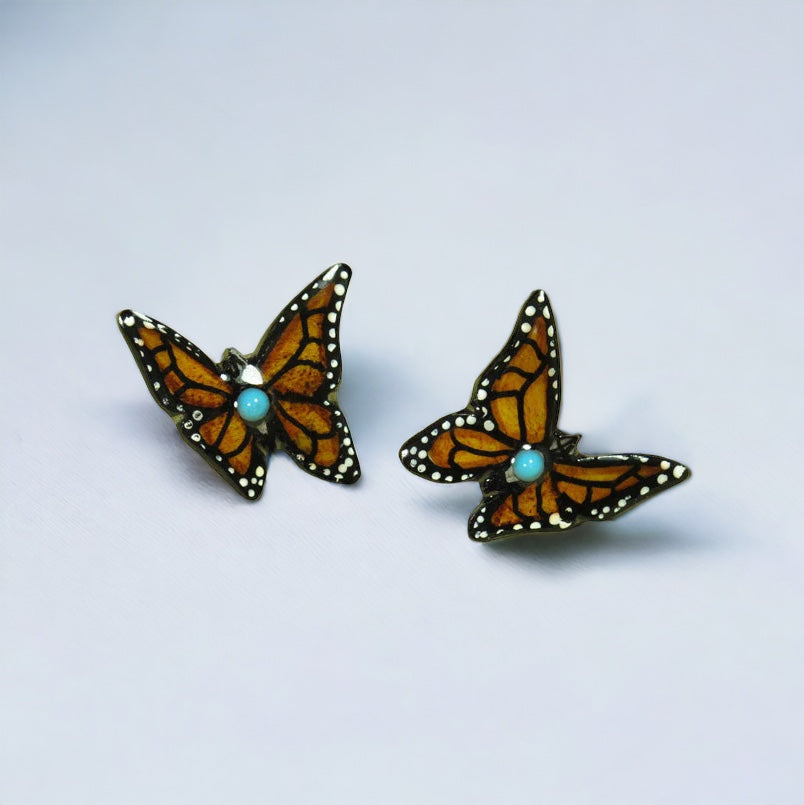 Brown Butterfly Earrings - Handmade Moose Antler Jewelry