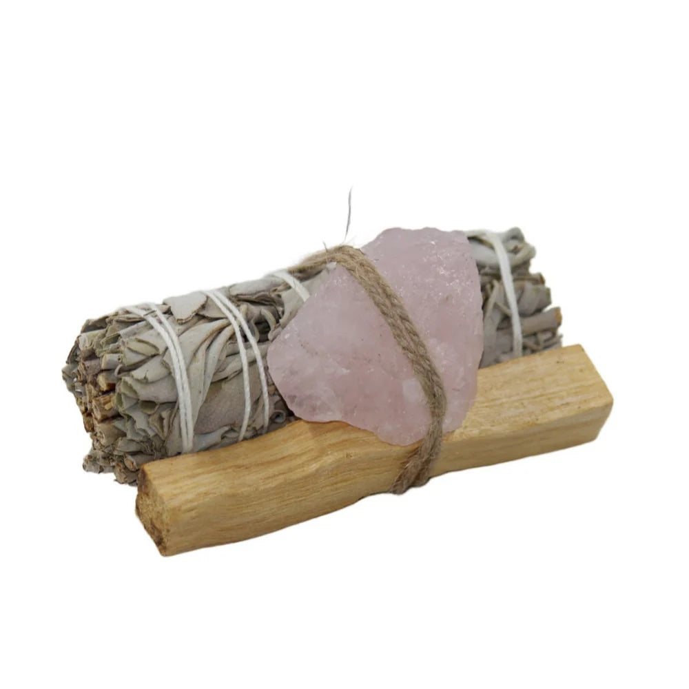 Sage - Rose Quartz Crystal - One Bundle