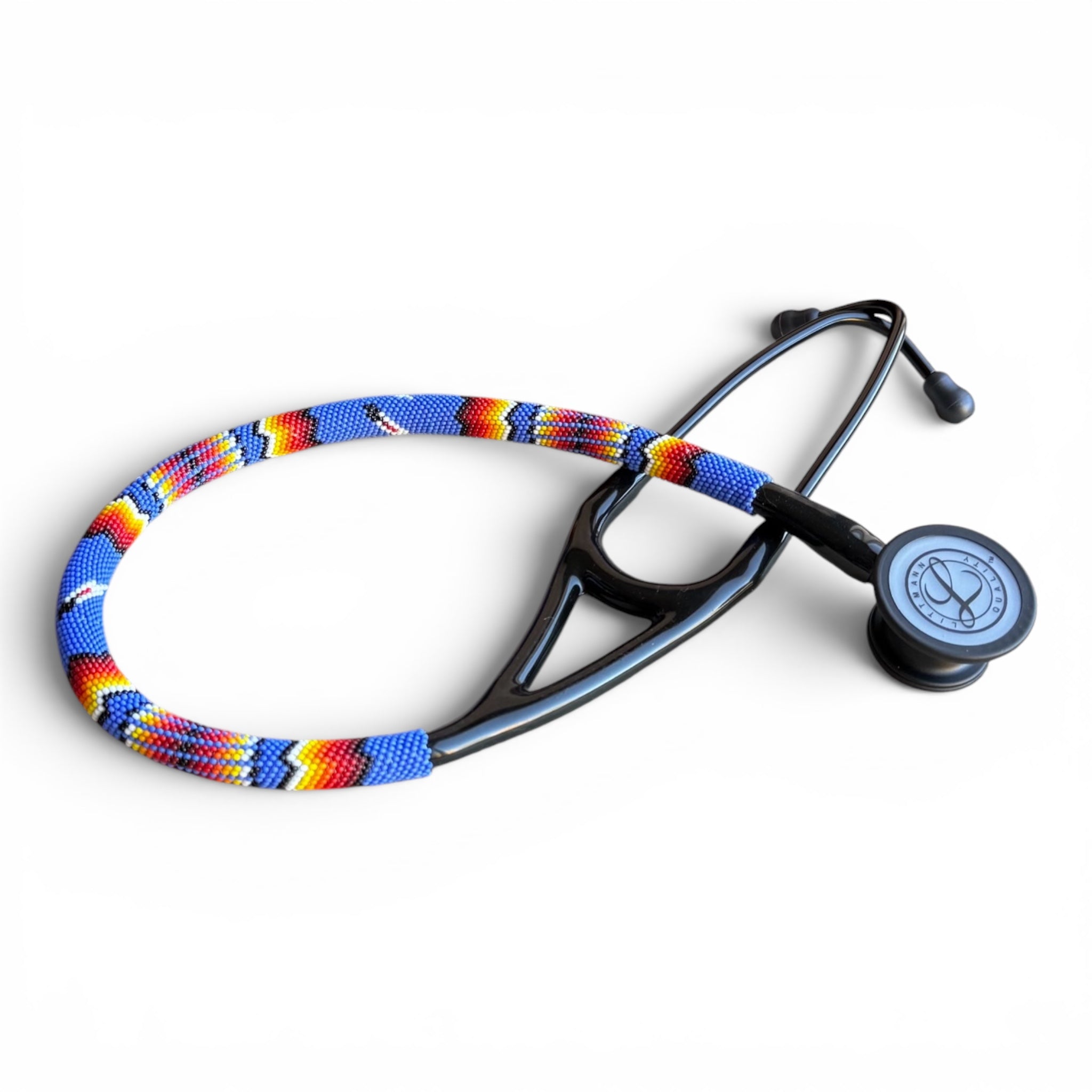 Navajo Beaded Littmann Cardiology IV Stethoscope – Blue Feather Design