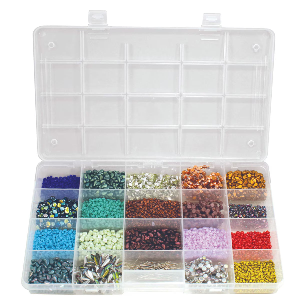 Large Bead Keeper Storage Box – 20 Compartments | 13” x 7.5”