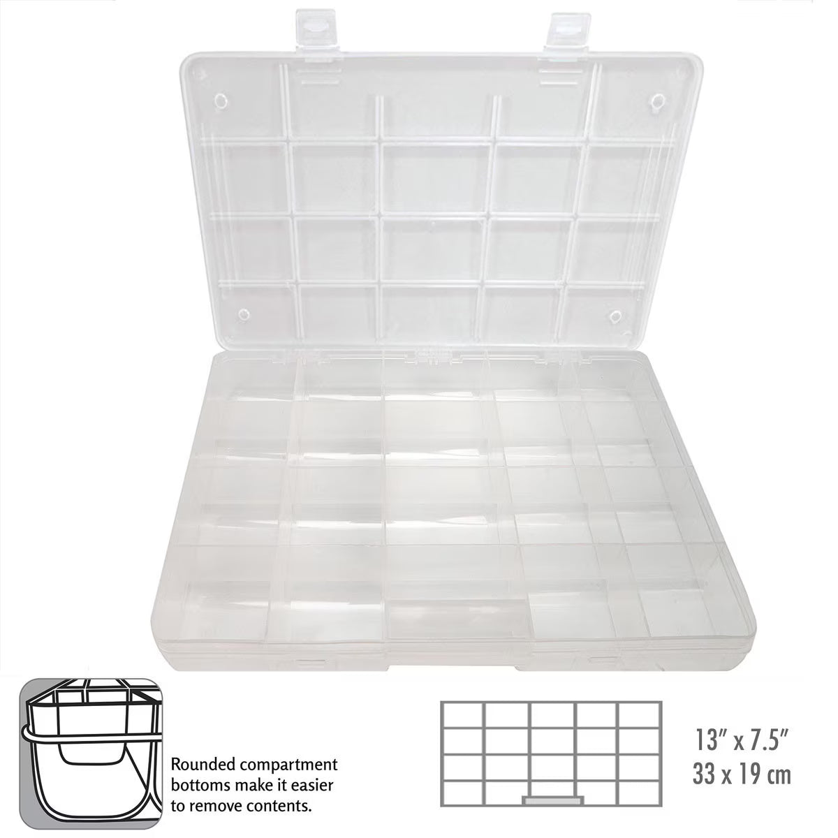 Large Bead Keeper Storage Box – 20 Compartments | 13” x 7.5”
