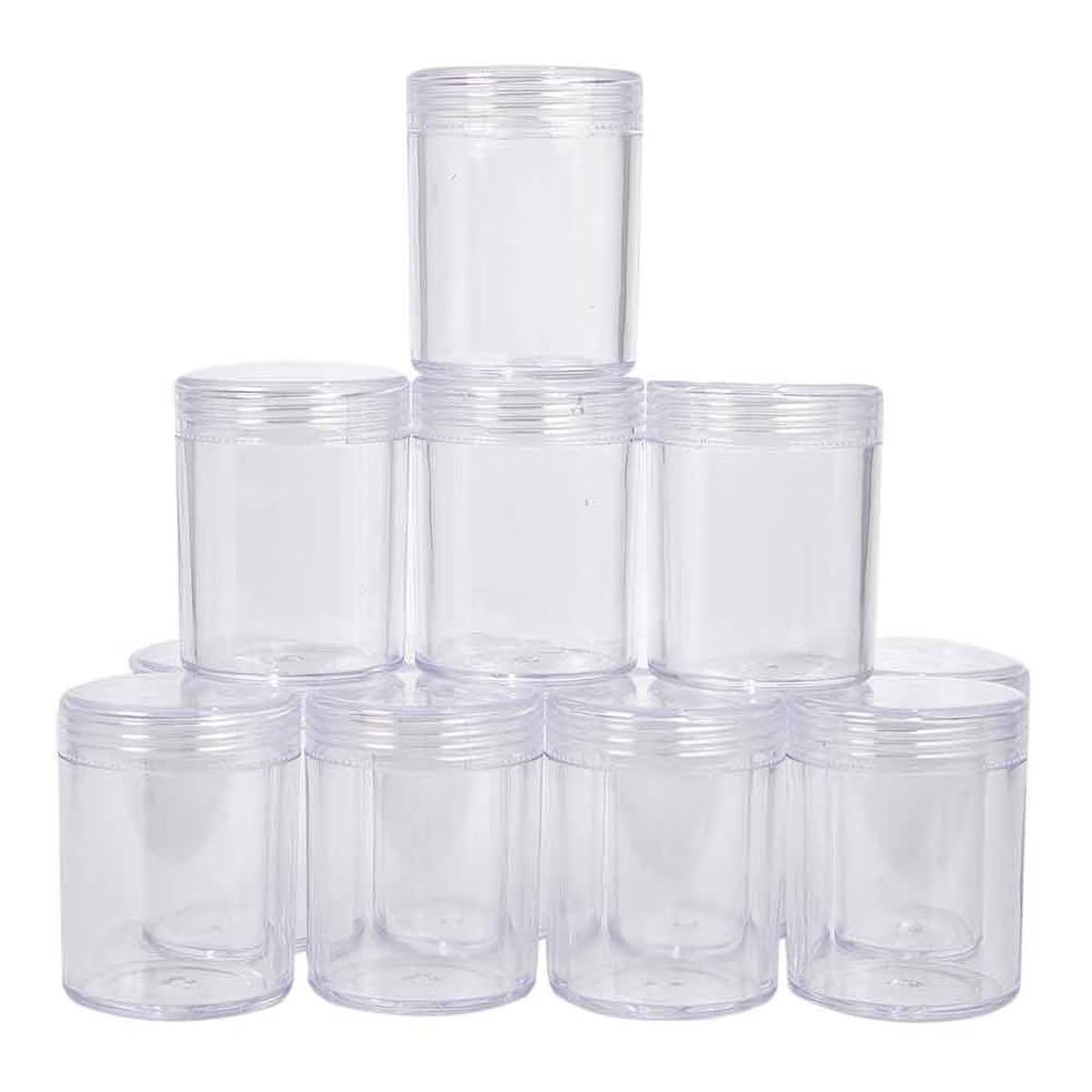 Clear Bead Storage Box with 12 Jars & Lids | 6.25” x 4.75” x 2.1”
