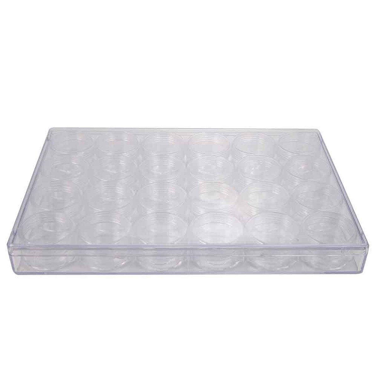 Clear Bead Storage Box with 24 Containers | 9.5” x 6.4” x 1”
