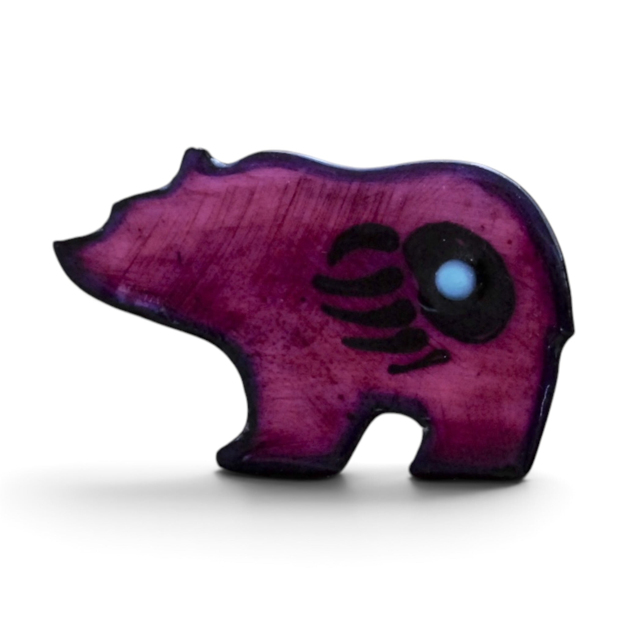 Antler Walking Bear Pin - Purple