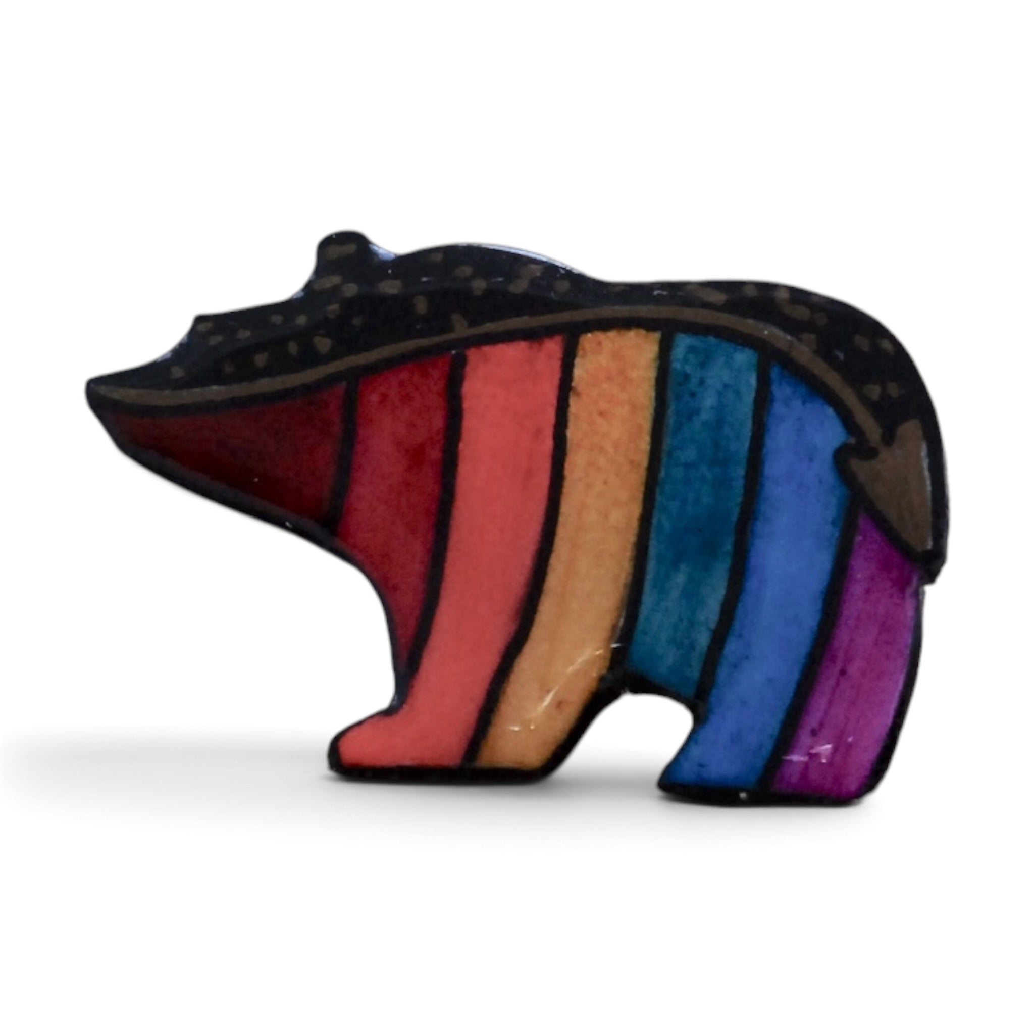 Antler Walking Bear Pin - Multi