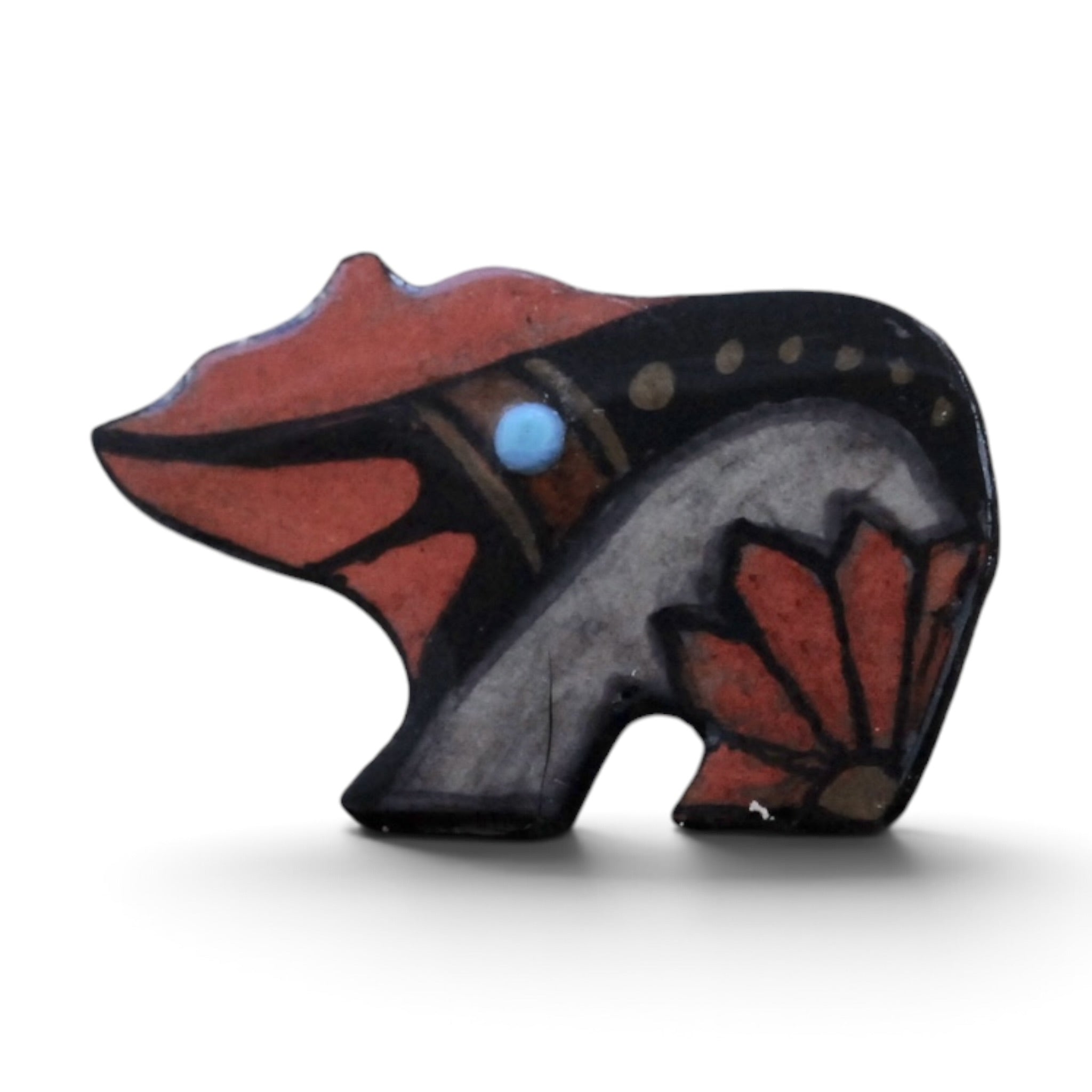 Antler Walking Bear Pin - Copper