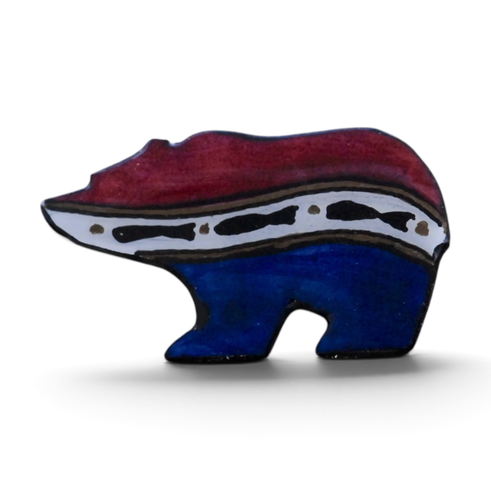 Antler Walking Bear Pin - Red White Blue