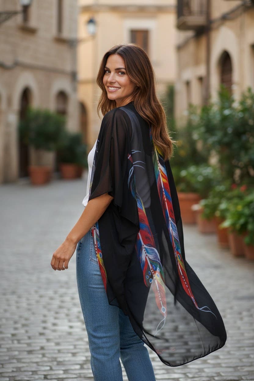Feather of Many Colors Shawl Wrap