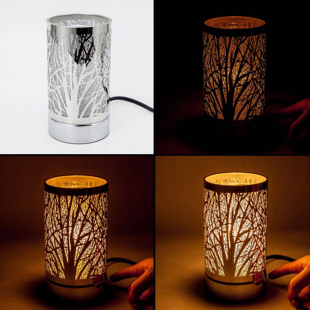White Flower Touch Lamp & Wax Warmer | 7” Fragrance Oil Burner