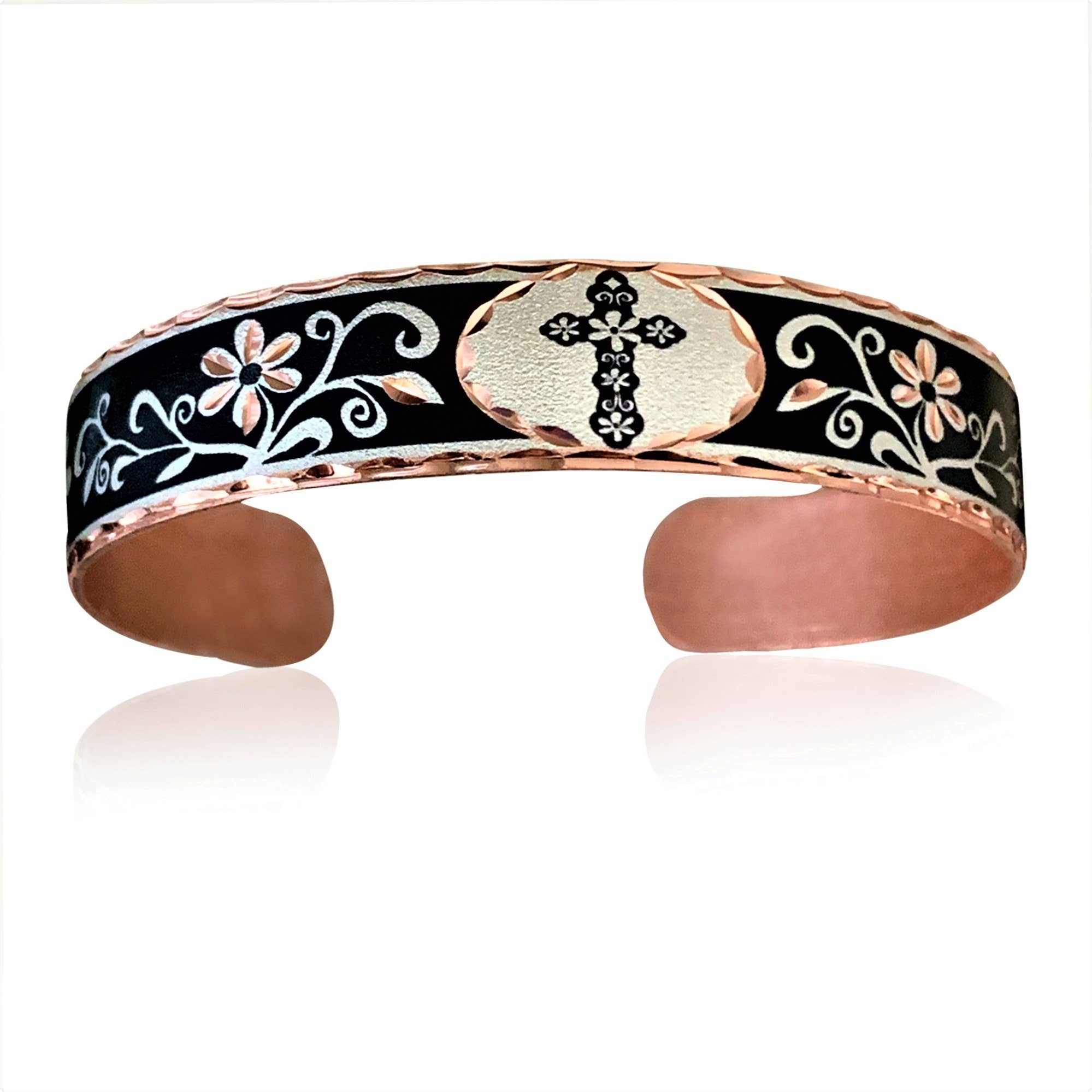 Cross narrow cuff bracelet