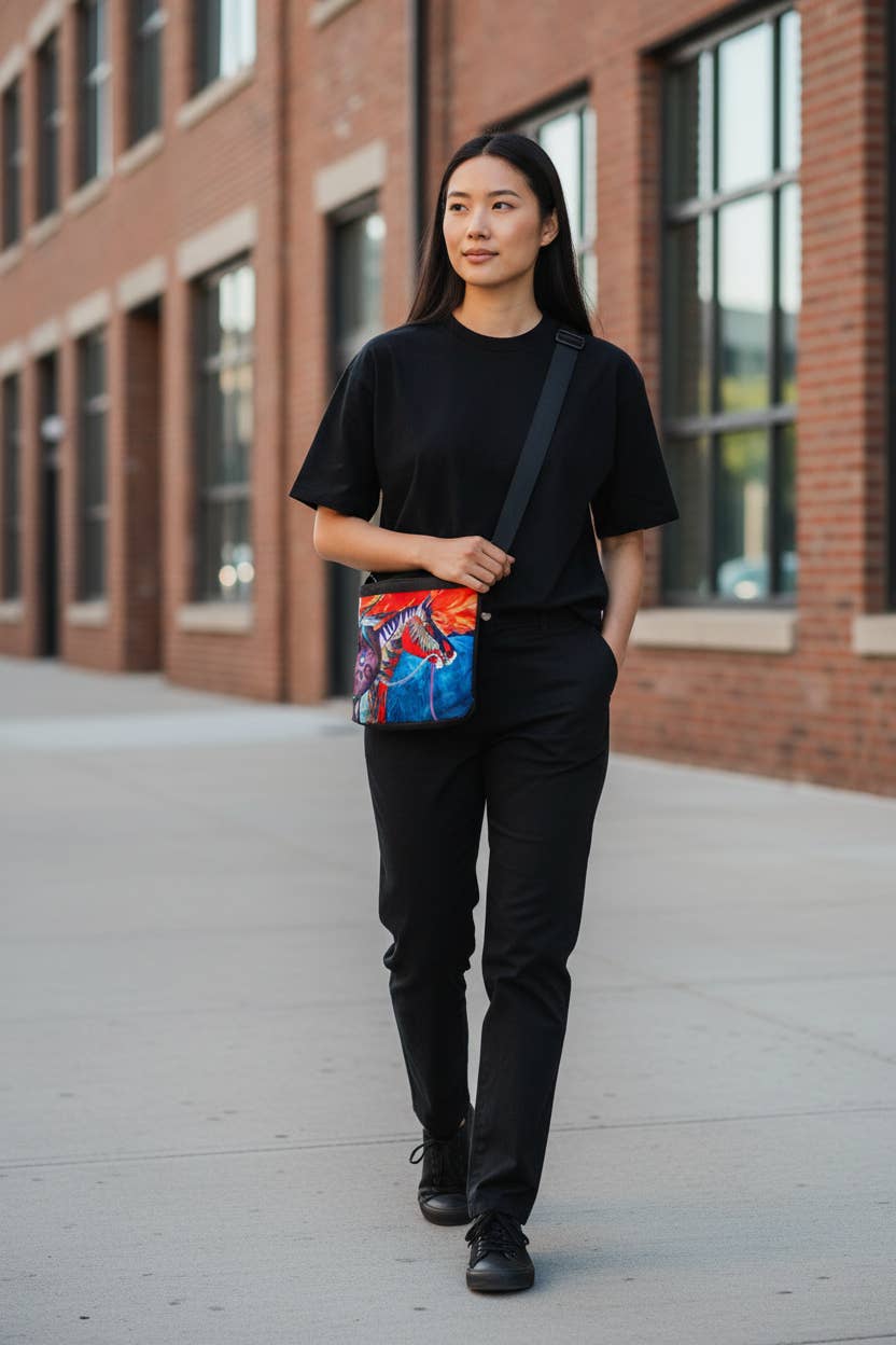Echoes of Thunder Canvas Crossbody Bag