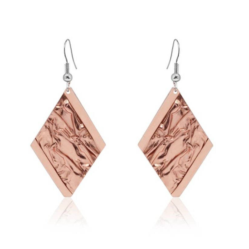 Irregular Hammered look Copper Earrings