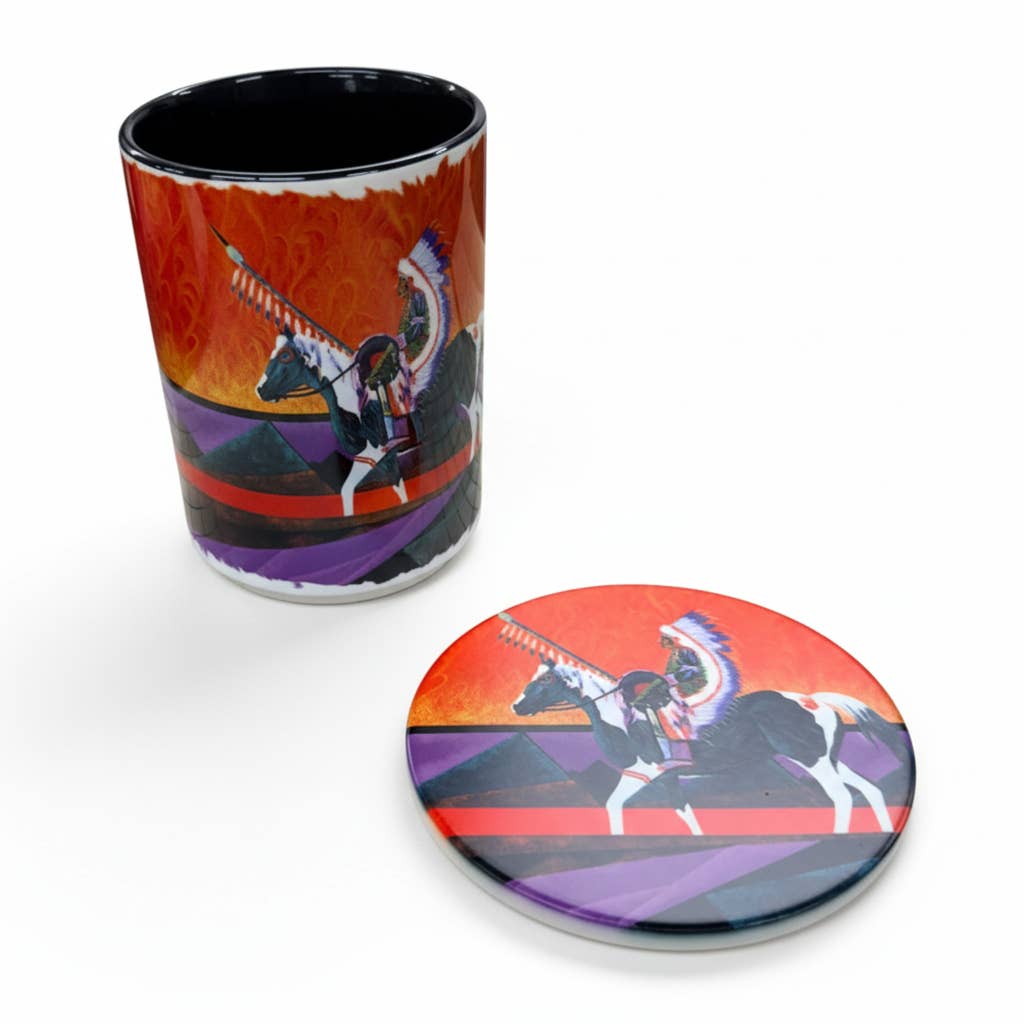Big Medicine | 15 oz Native American Art Mug & Coaster Set by Traci Rabbit