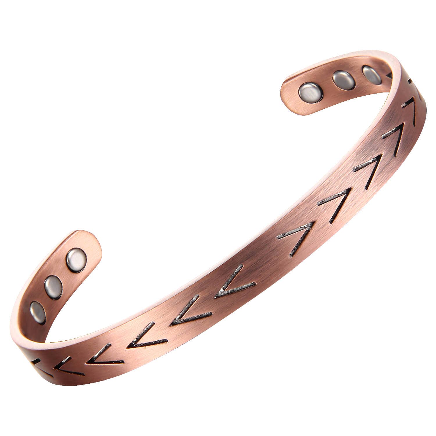 Copper cut out Arrows adjustable magnetic bracelet