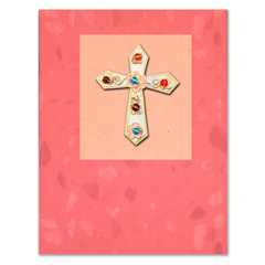 Garden Cross Pin On A Card - Handmade