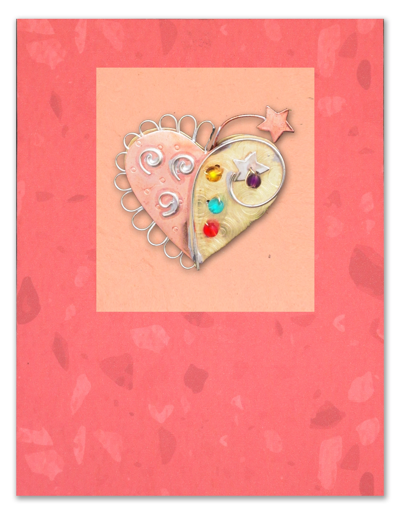 Inspire Heart Pin On A Card - Handmade