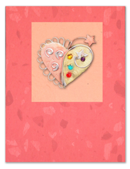 Inspire Heart Pin On A Card - Handmade