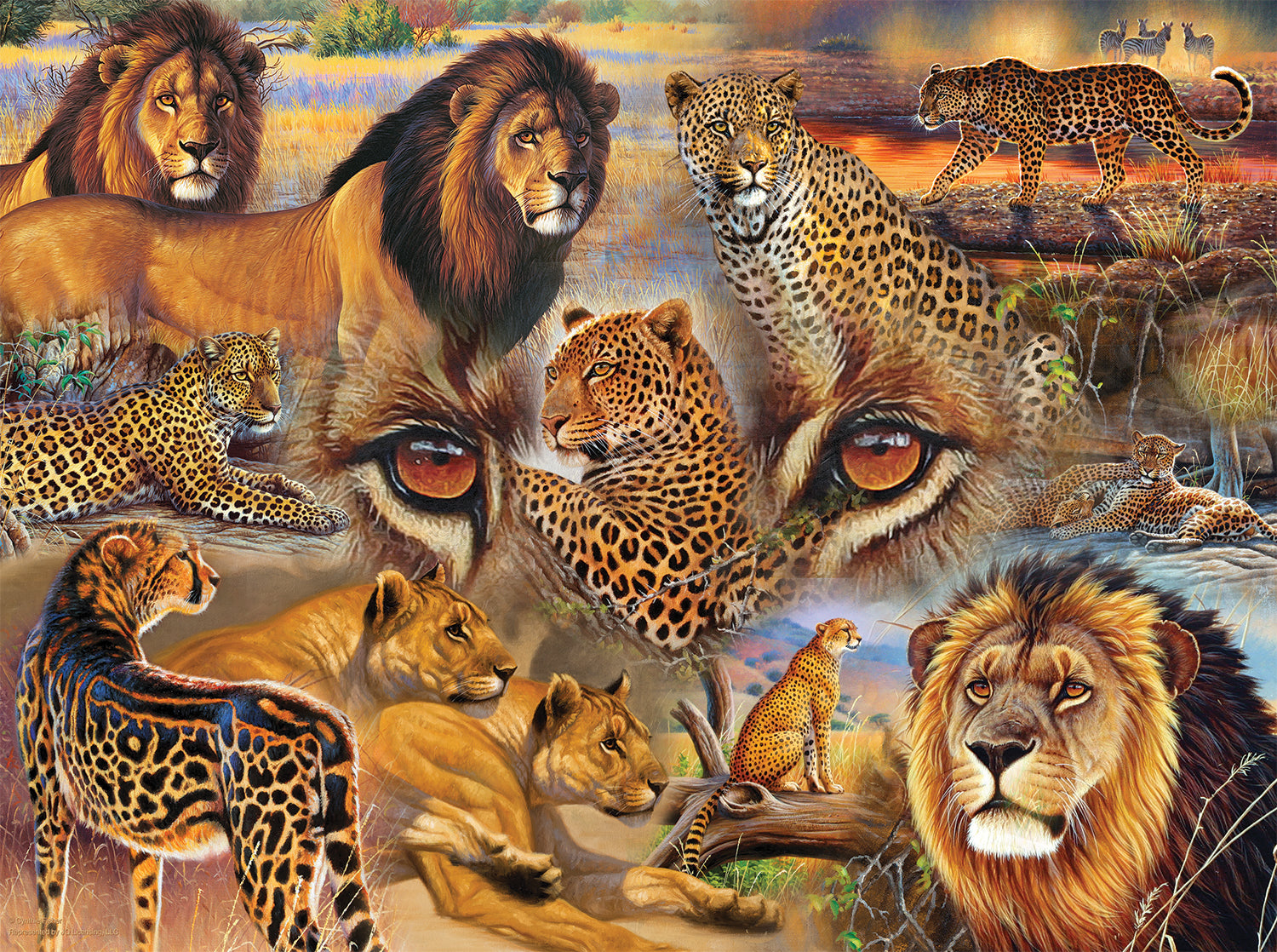 SunsOut - 5010 Big Cats of the Plains 500 pc Puzzle