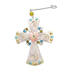 Love Cross Ornament - Handmade