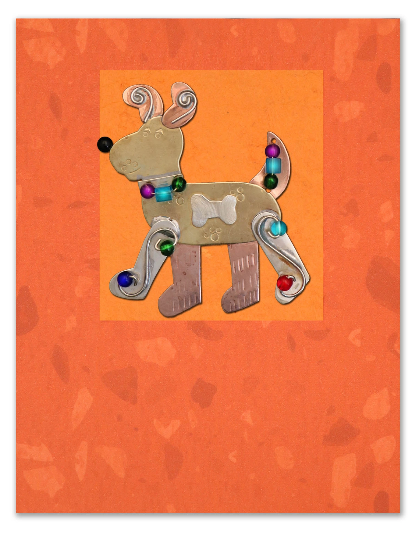 Baxter Dog Pin On A Card - Handmade
