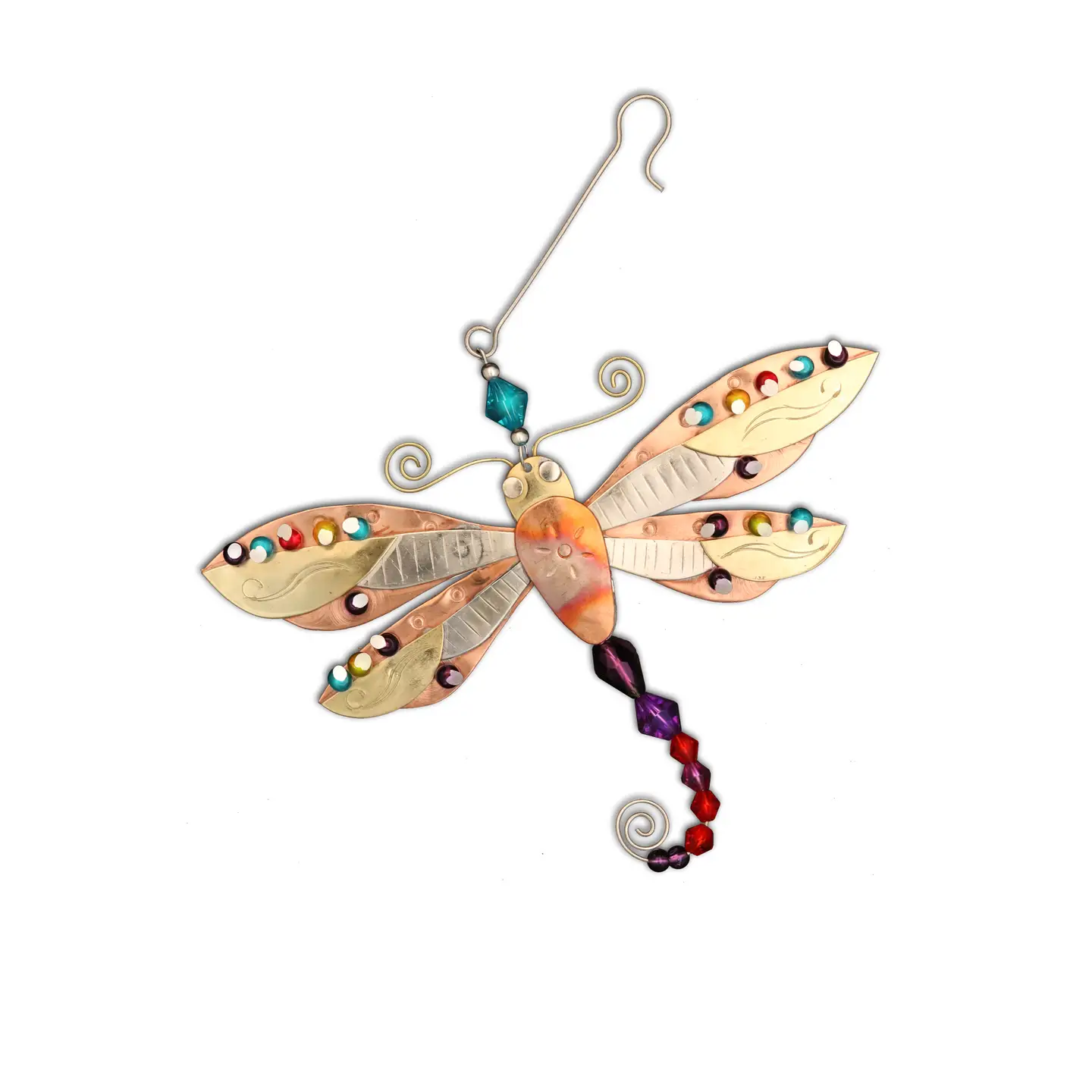 Bright Wings Dragonfly Ornament - Handmade